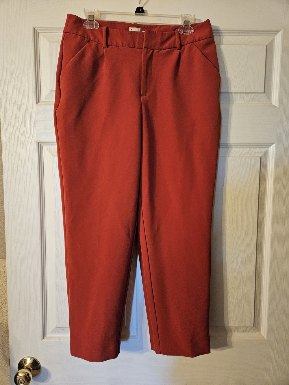 A new day Burnt Orange  High-Waist Straight-Leg Pants